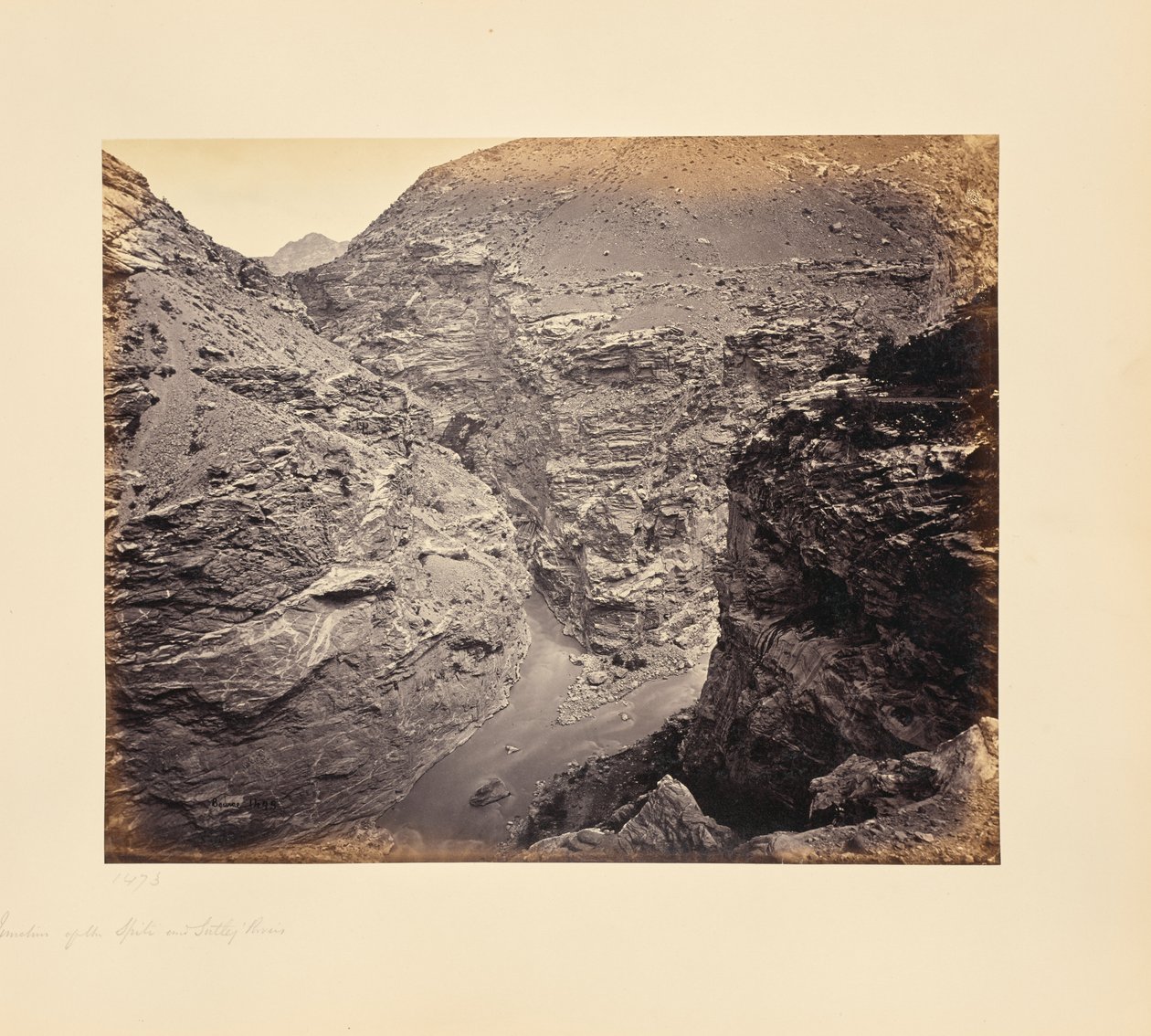A junção dos rios Spiti e Sutlej de Samuel Bourne