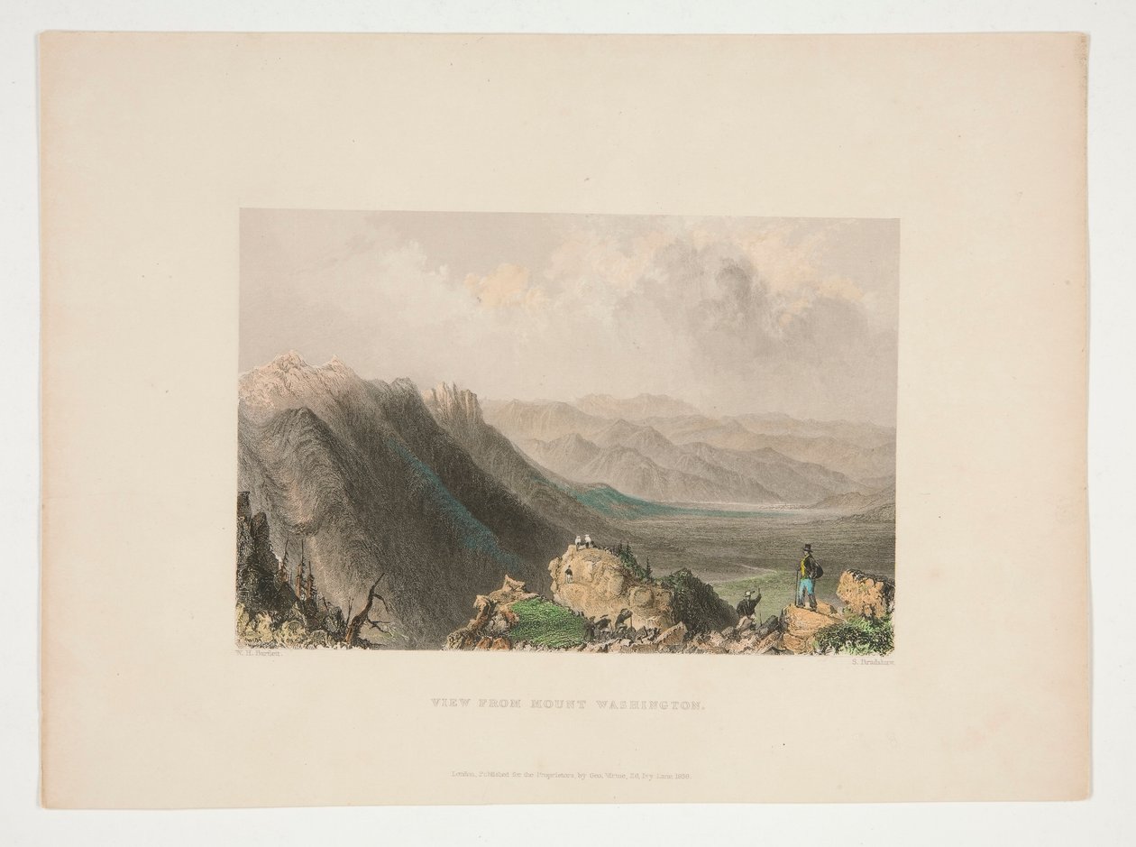 Vista de Mount Washington, ilustração para Nathaniel Parker Willis de Samuel Bradshaw