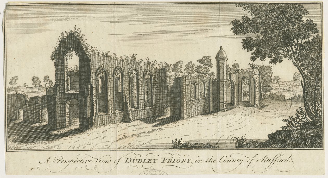 Dudley Priory: gravura de Samuel Buck