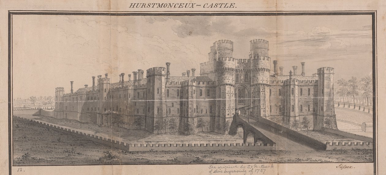 Castelo de Herstmonceux, Sussex de Samuel Buck