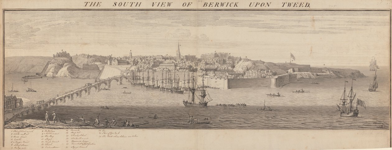 A Vista Sul de Berwick Upon Tweed de Samuel Buck