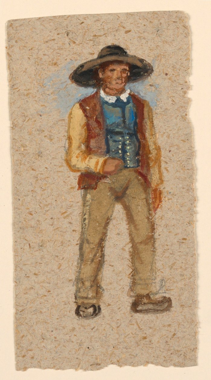 Desenho, esboço. Um camponês francês, 1874 de Samuel Colman