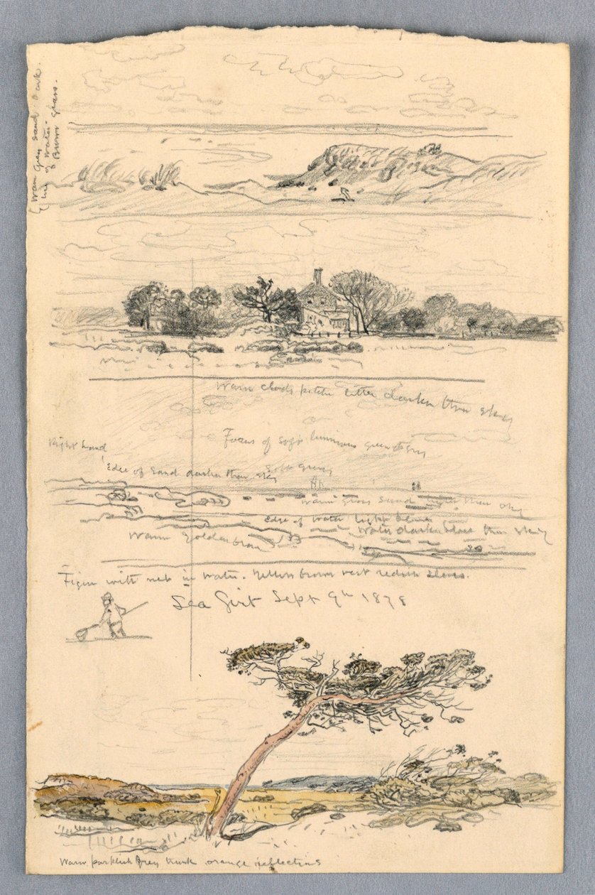 Desenho, Esboços de Sea Girt, Nova Jersey, setembro de 1878 de Samuel Colman