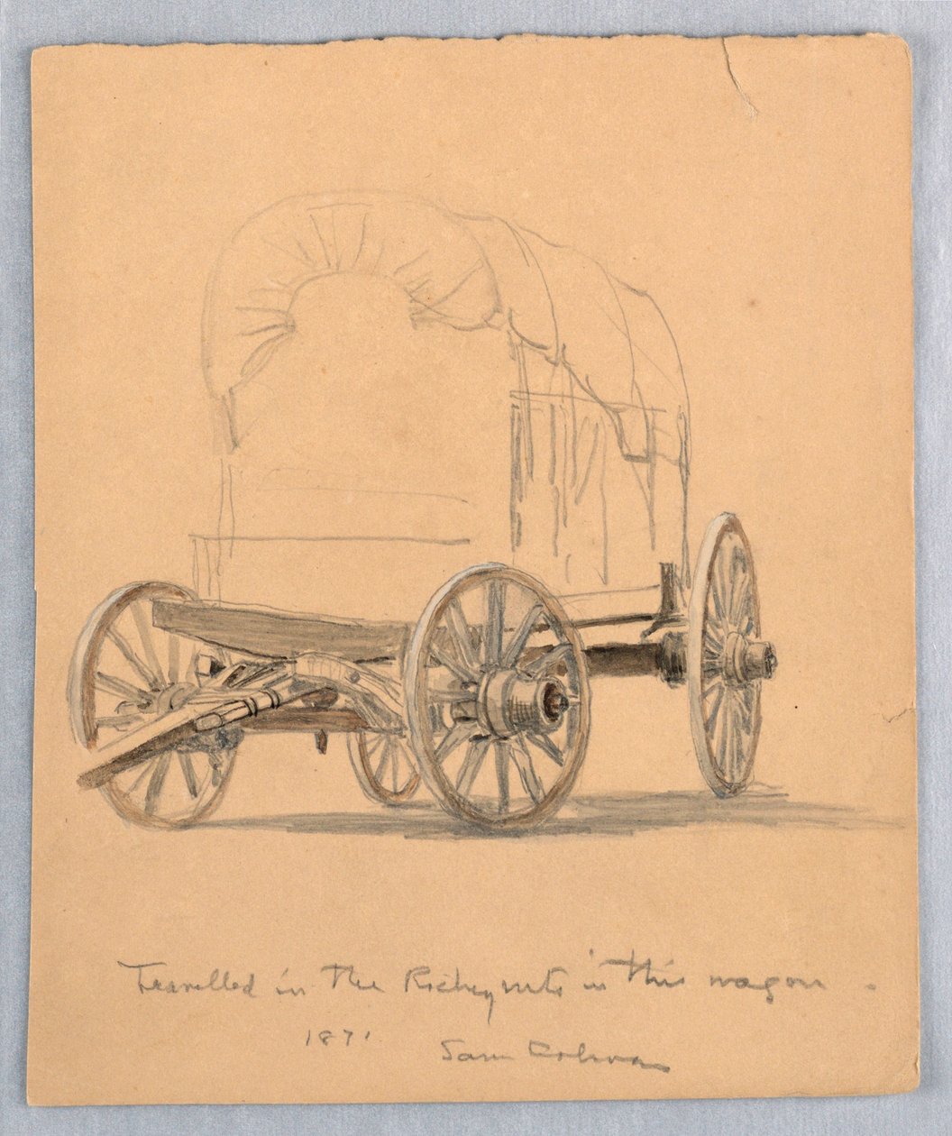 Desenho, Estudo de vagões cobertos, 1871 de Samuel Colman