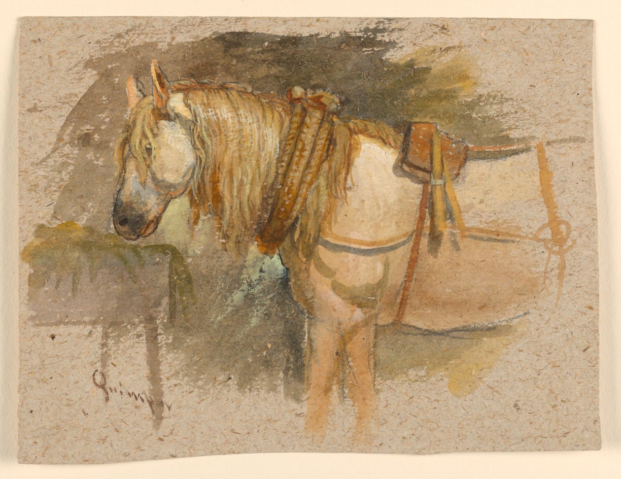 Estudo de um cavalo, Quimper, Bretanha de Samuel Colman