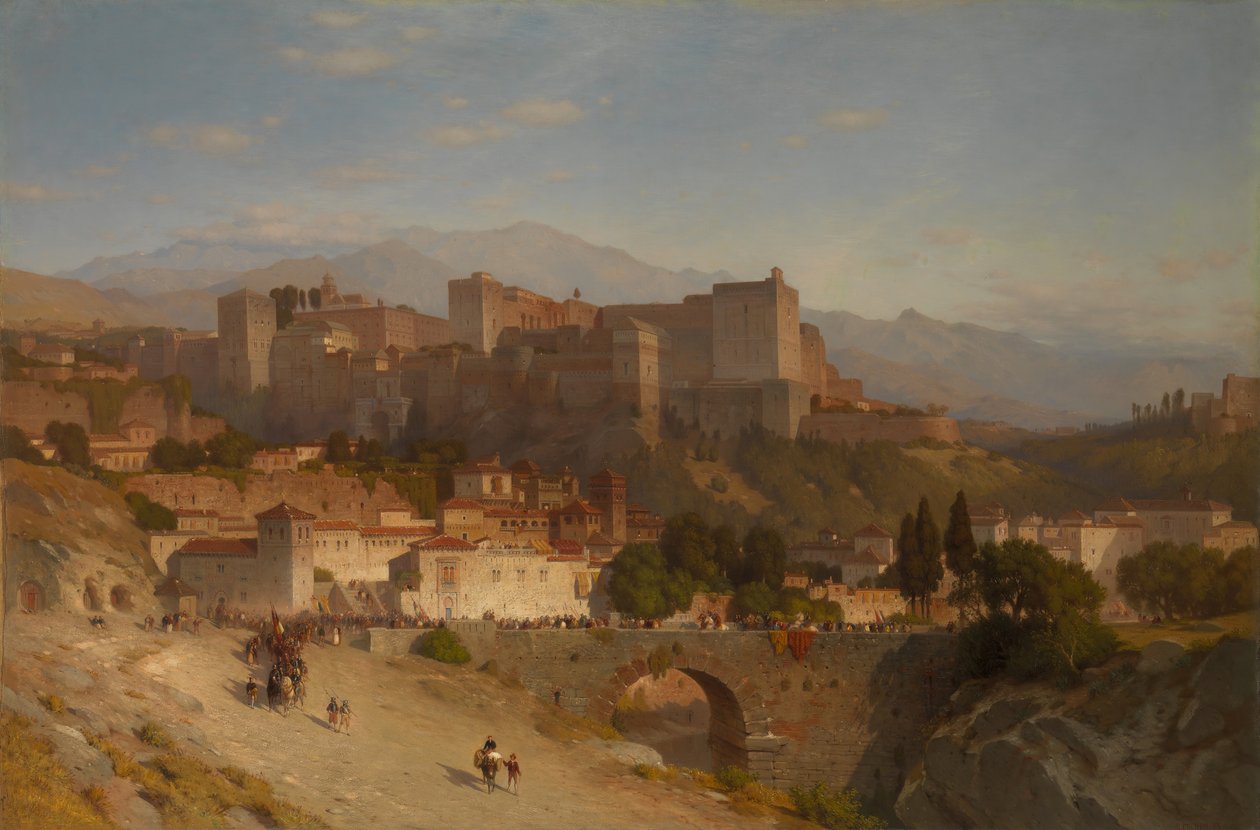 A colina da Alhambra, Granada, 1865. de Samuel Colman