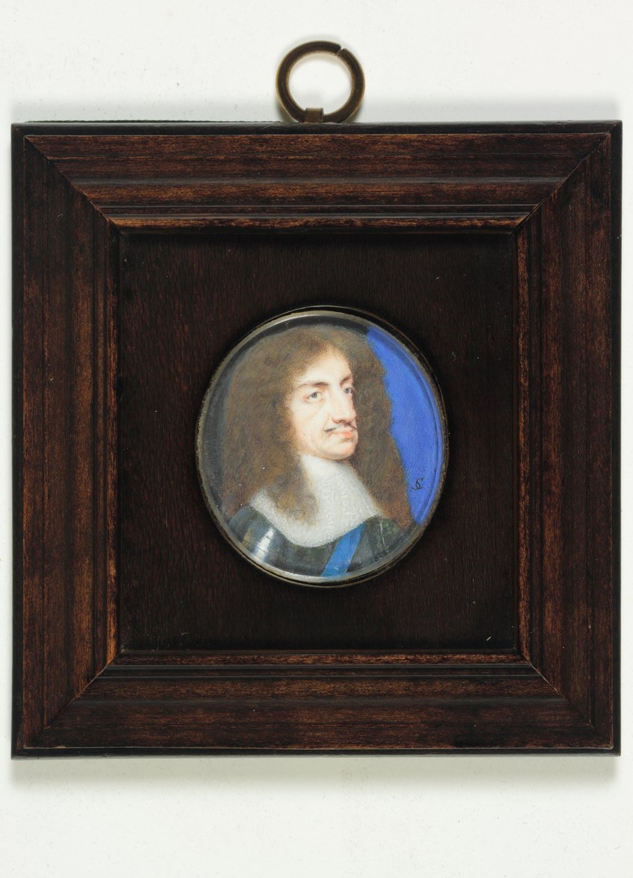 Carlos II (aguarela em velino) de Samuel Cooper