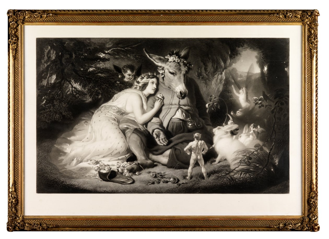 Sonho da Noite de Verão (mezzotint) de Samuel Cousins