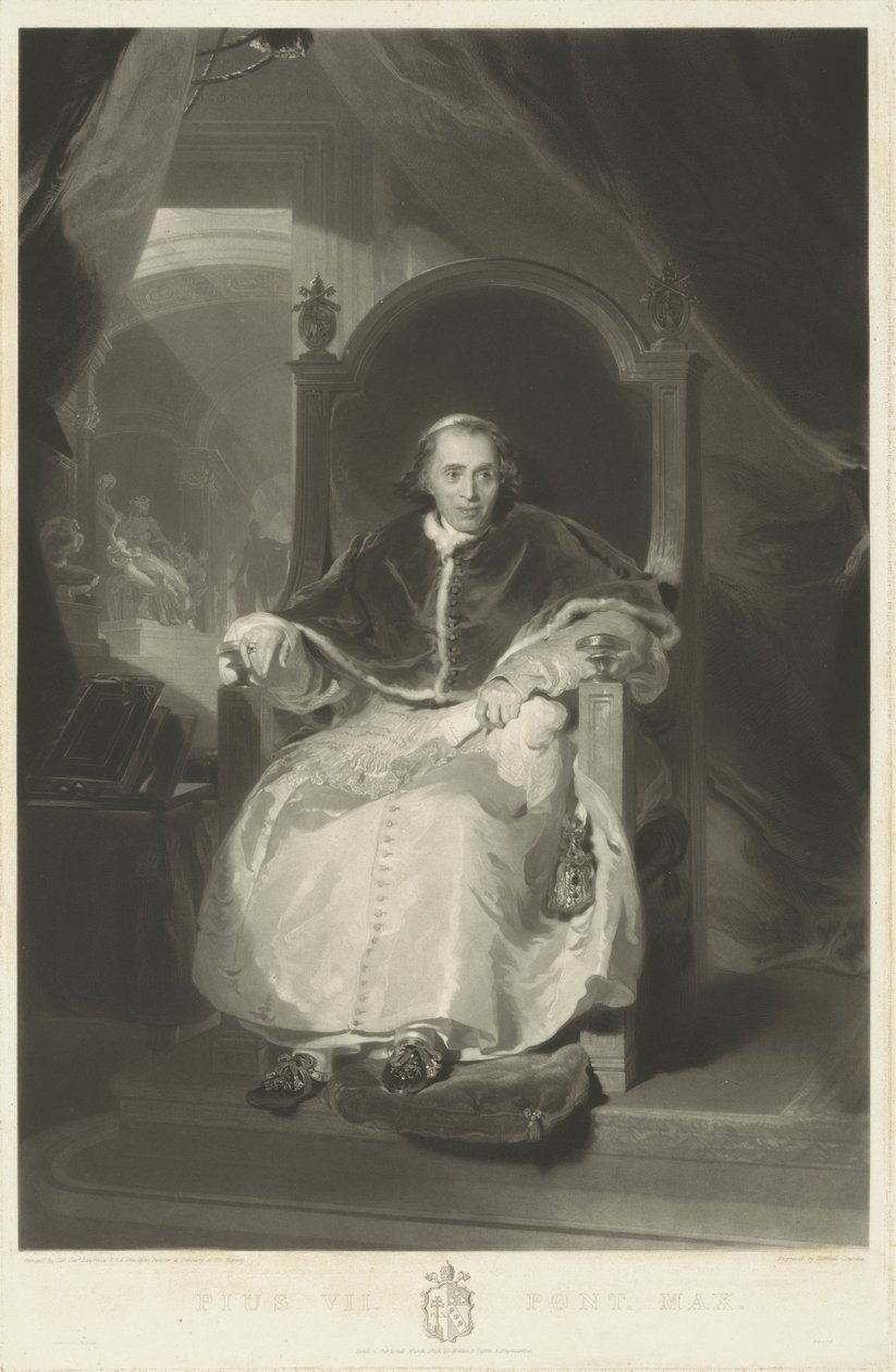 Retrato do Papa Pio VII de Samuel Cousins