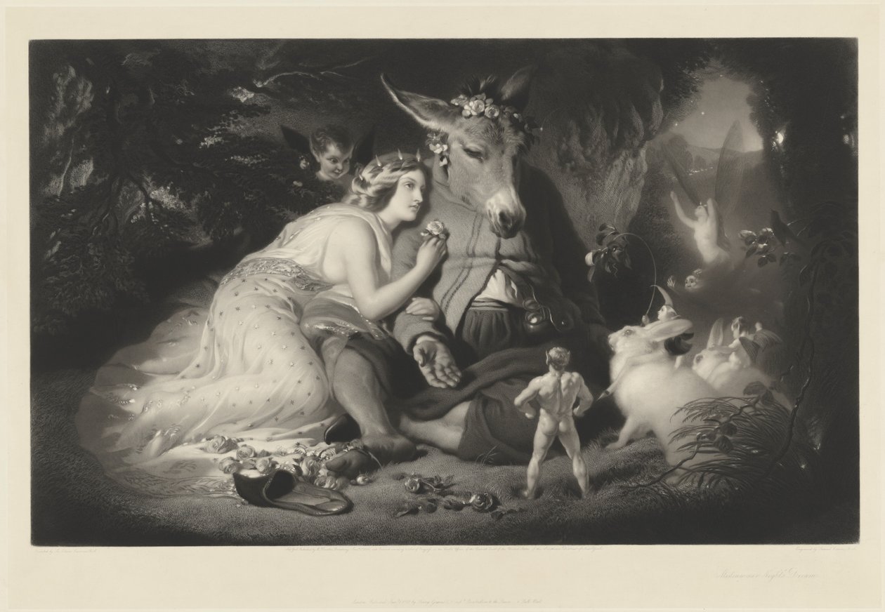 sonho de uma Noite de Verão de Samuel Cousins after Sir Edwin Landseer