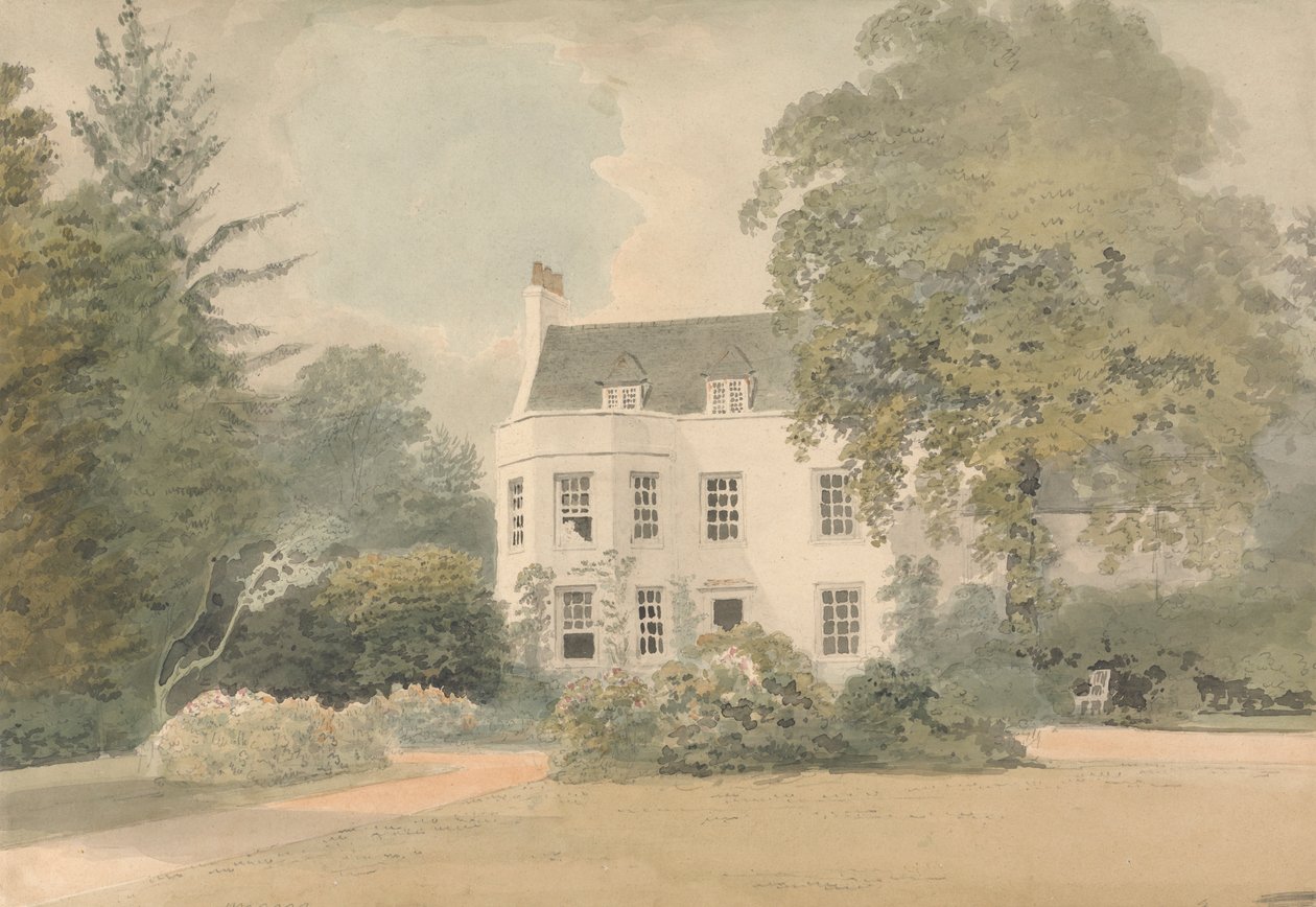 Uma Casa Branca num Ambiente de Jardim de Samuel Davis