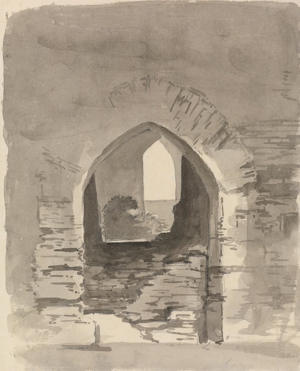 Uma Entrada em Arco num Edifício em Ruínas de Samuel Davis