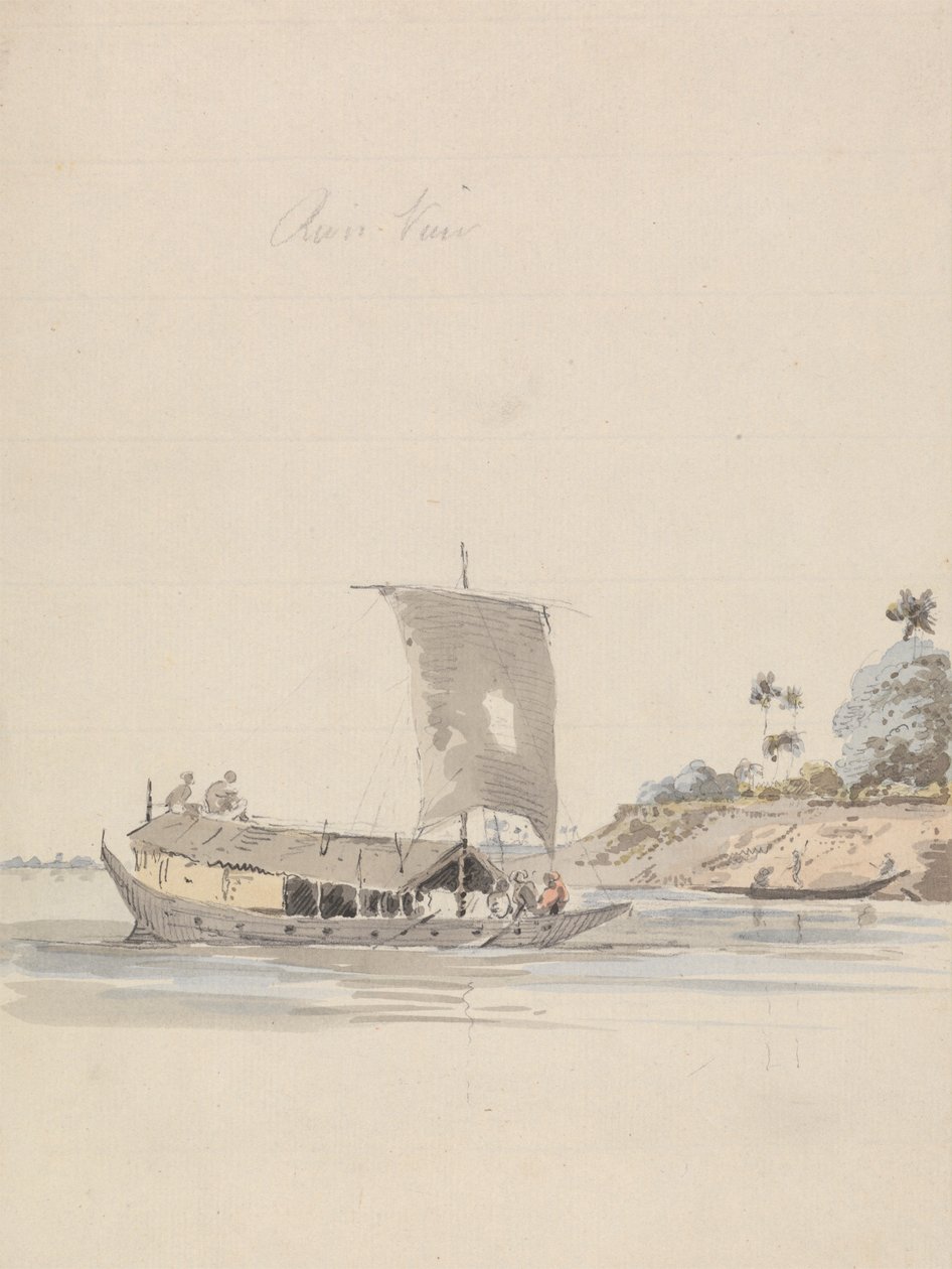 Vista do Rio com um Lixo (perto de Rajmahal?) de Samuel Davis