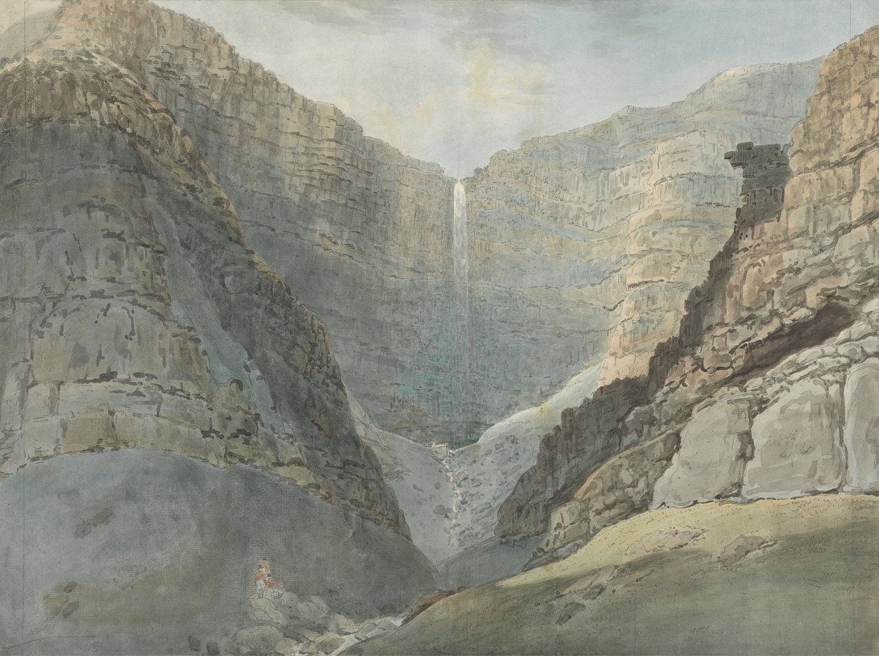 Desfiladeiro Rochoso com uma Cascata de Samuel Davis