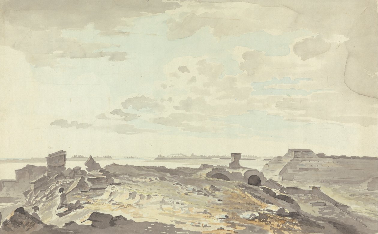 Forte arruinado sobre um rio de Samuel Davis