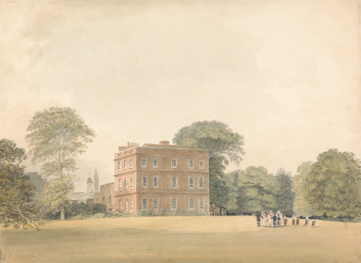 Vista lateral da Ayot House, Hertfordshire de Samuel Davis