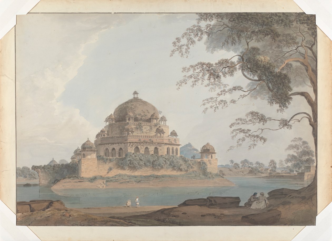 Vista do Túmulo de Shershah em Sasaram em Bihar de Samuel Davis