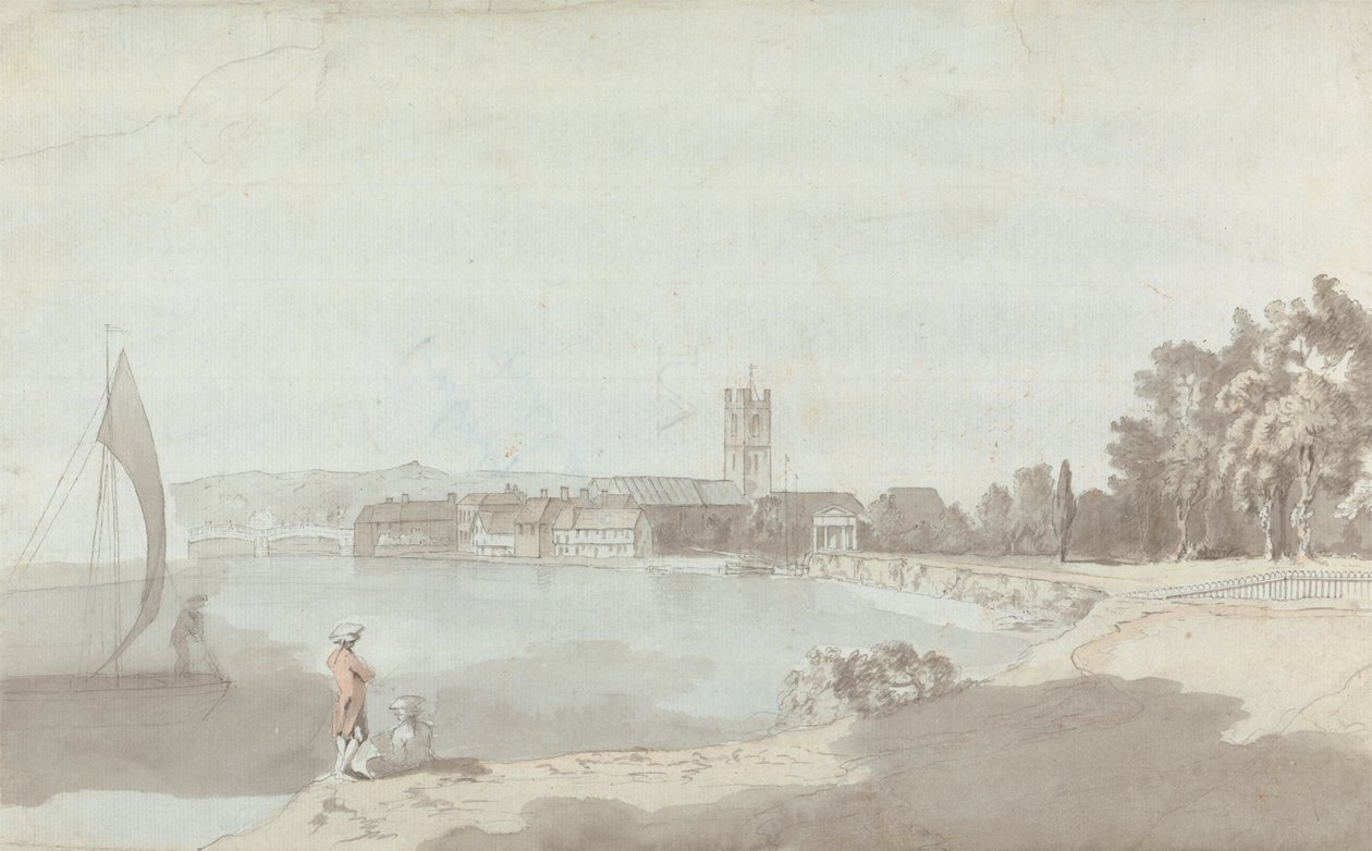 Cidade do Campo Oeste junto a um rio de Samuel Davis
