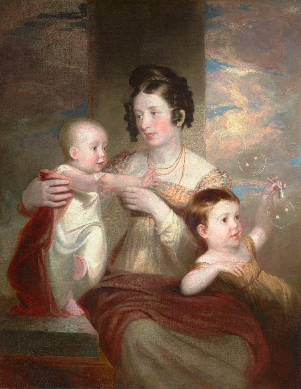 Retrato da Sra. Morse e duas crianças 1824 (óleo sobre tela) de Samuel Finley Breese Morse