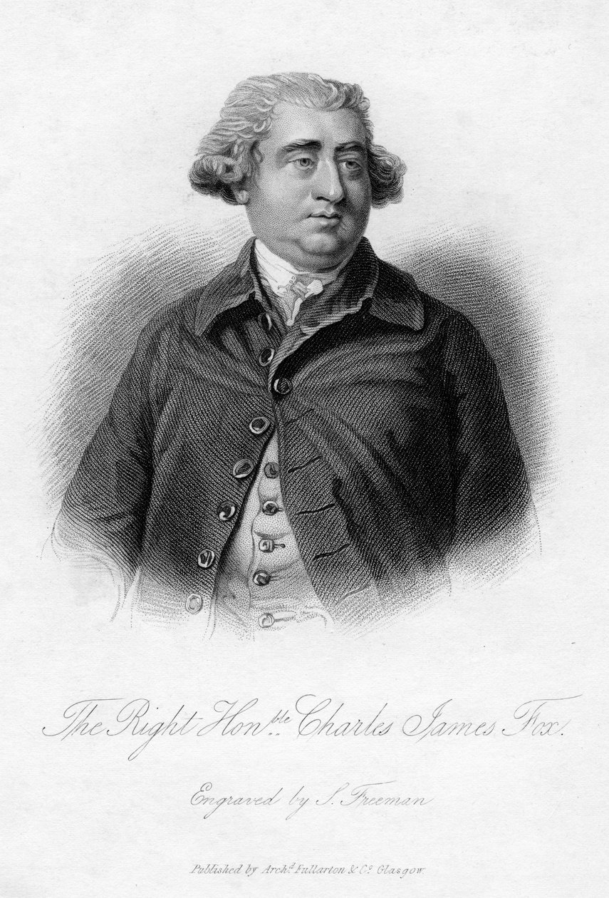 Charles James Fox 1749-1806, estadista Whig, século XIX. de Samuel Freeman