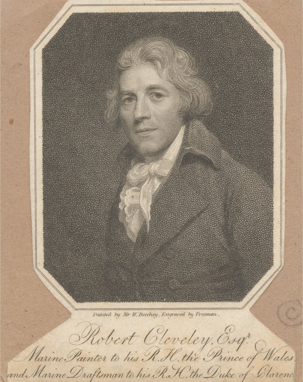 Robert Cleveley, Esqr., pintor de marinhas de Sua Alteza Real o Príncipe de Gales e desenhador de marinhas de Sua Alteza Real o Duque de Clarence de Samuel Freeman