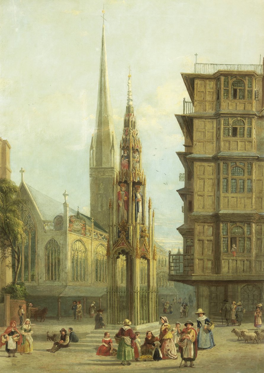 Bristol High Cross (óleo sobre tela) de Samuel Griffiths Tovey