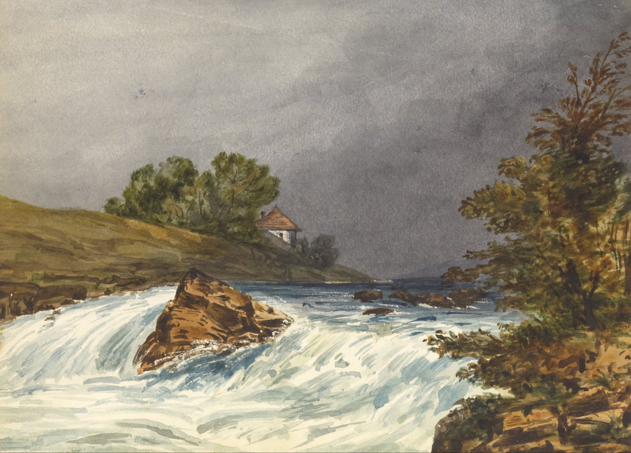 River Scene with House de Samuel H. Owen