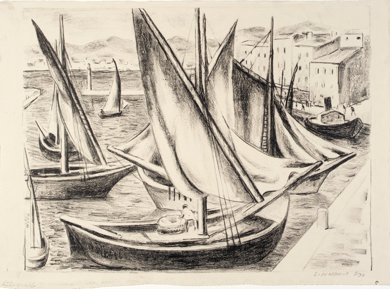 Barcos, St. Tropez de Samuel Halpert