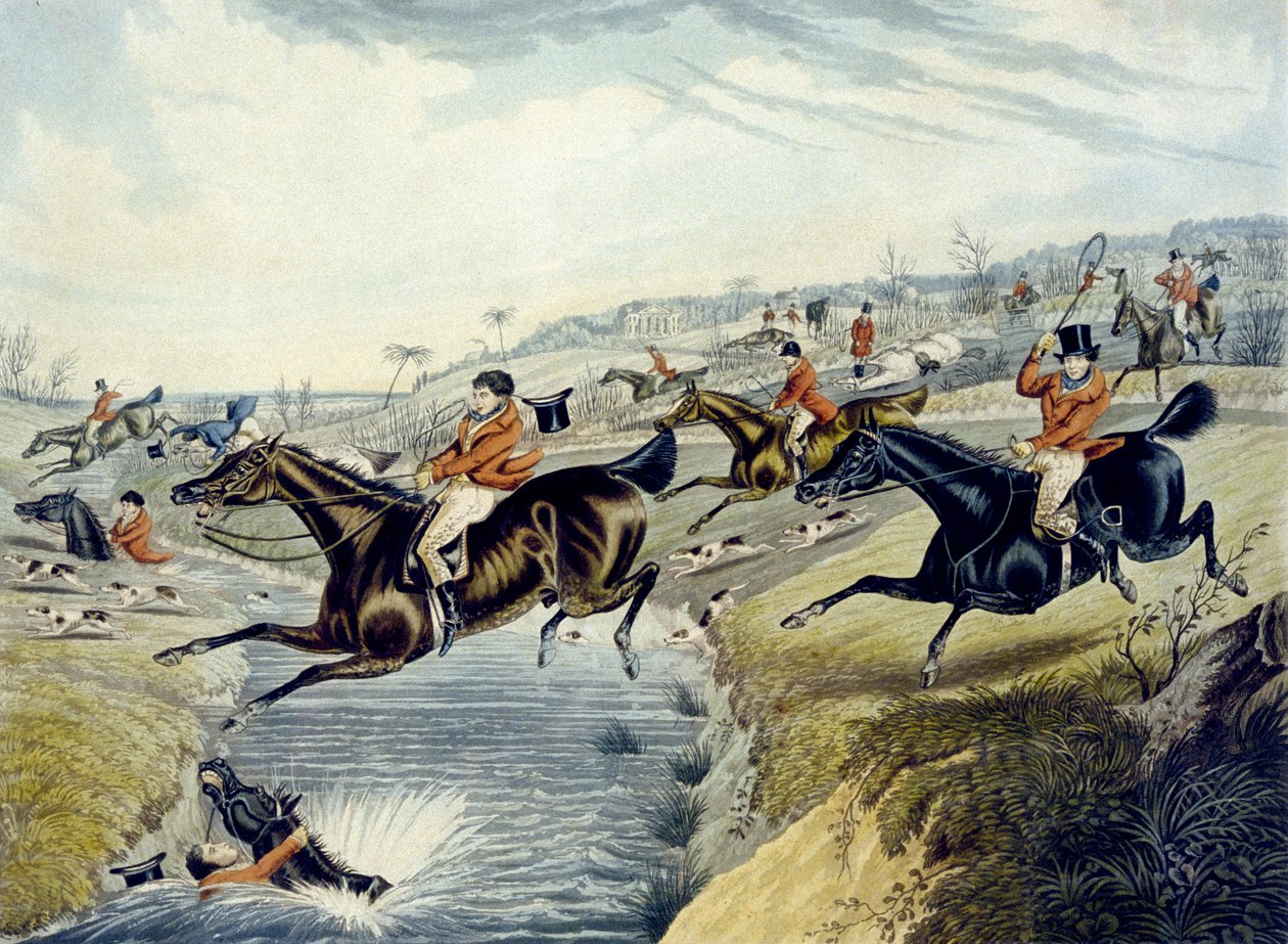 The Grand Leicestershire Fox Hunt, placa 2, gravada por Charles Hunt de Samuel Henry (after) Alken