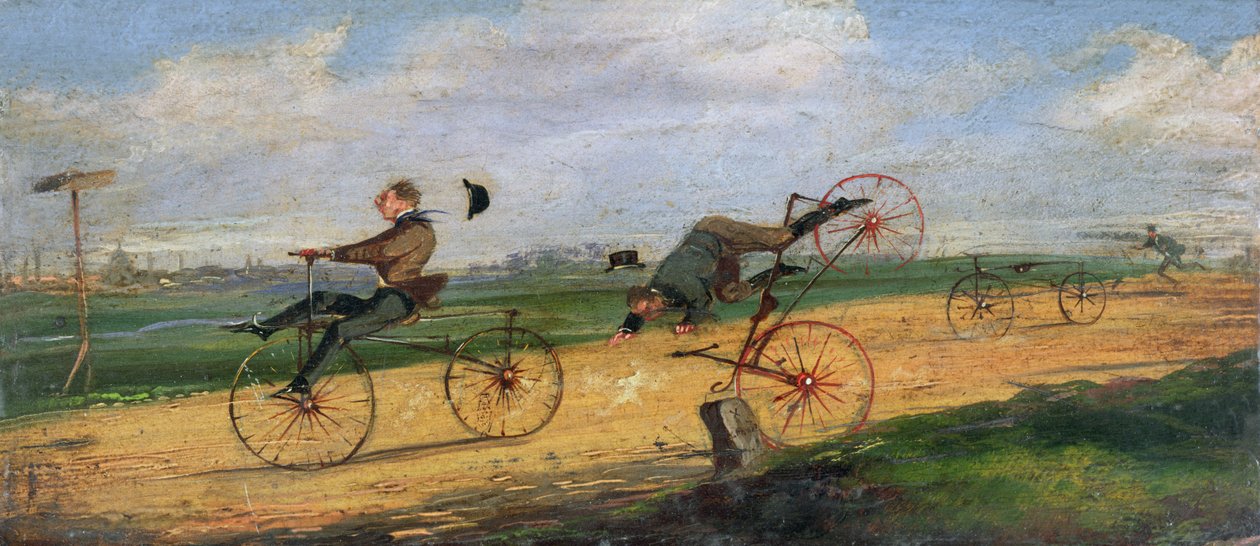 Uma corrida entre Lallement Velocipedes, 1869 de Samuel Henry Alken