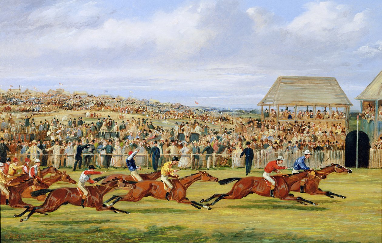 O acabamento do Derby de 1862, 1862 (ver 451912 para par) de Samuel Henry Alken