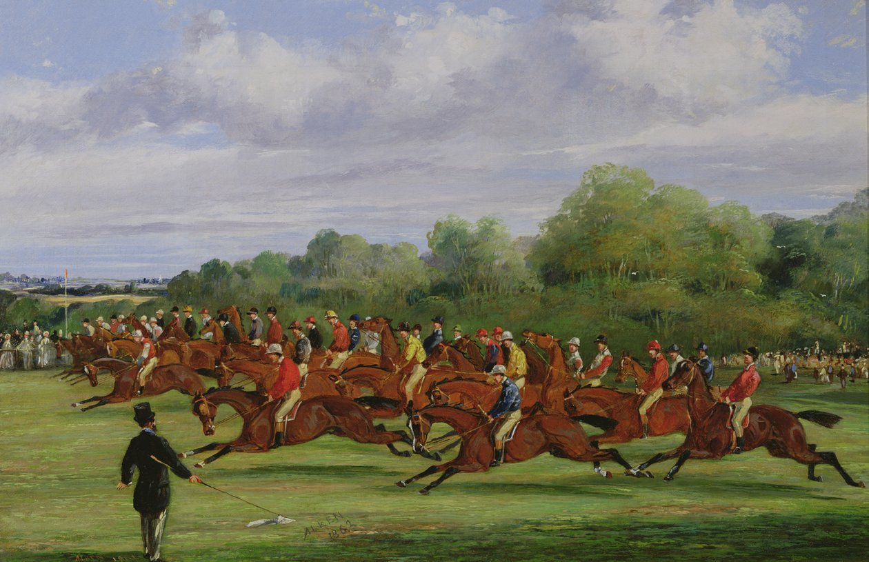O começo do Derby de 1862, 1862 (veja 451913 para o par) de Samuel Henry Alken