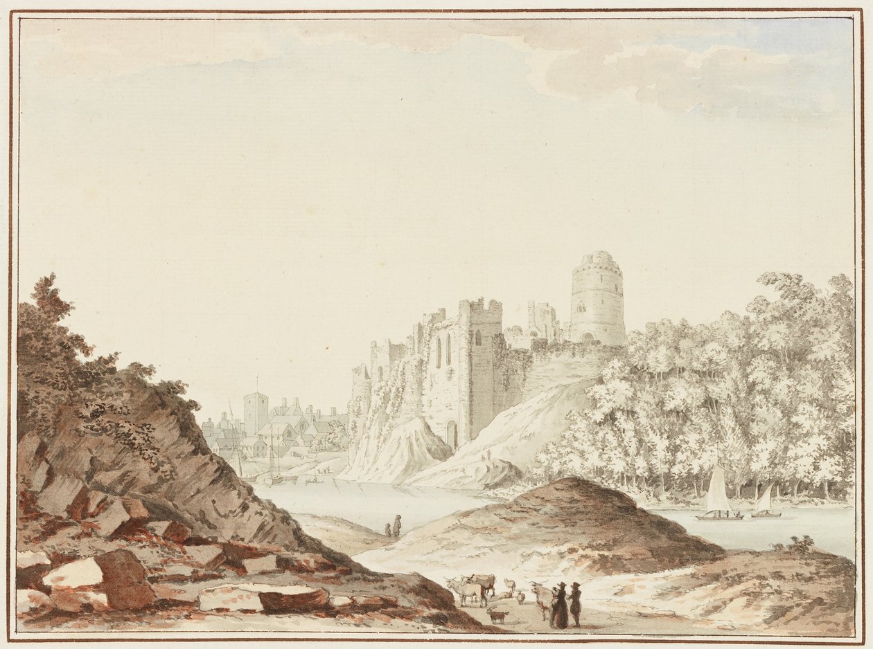 Pembroke Castle (wc em papel wove) de Samuel Hieronymous Grimm