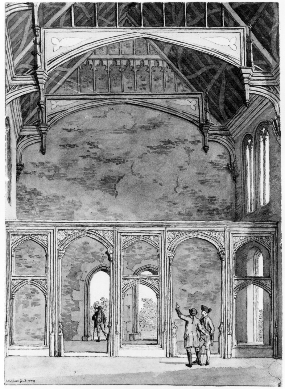 South West End do Grande Salão em Eltham, 1779 de Samuel Hieronymous Grimm