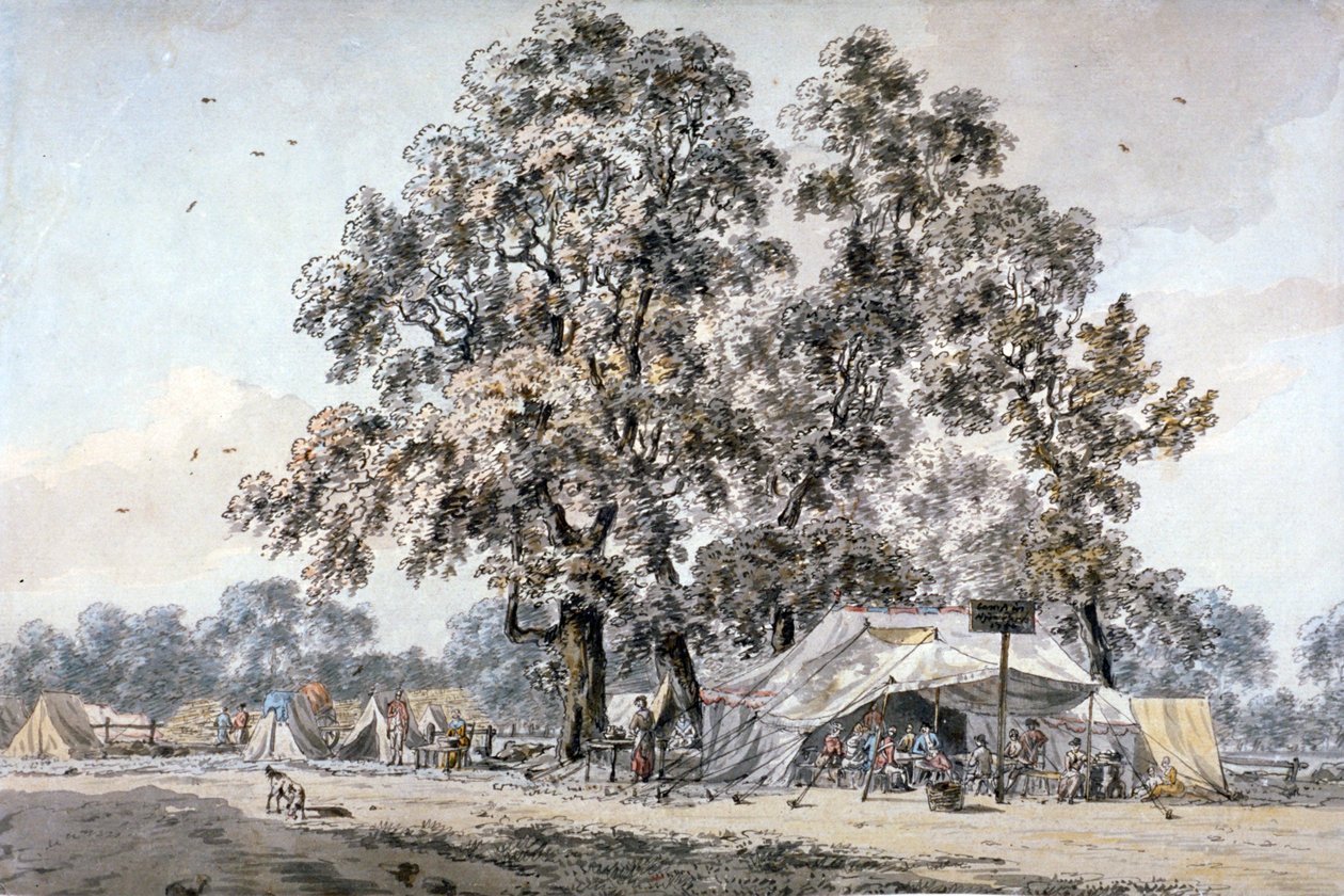 Acampamento do exército em Hyde Park, Londres, c1780. de Samuel Hieronymus Grimm