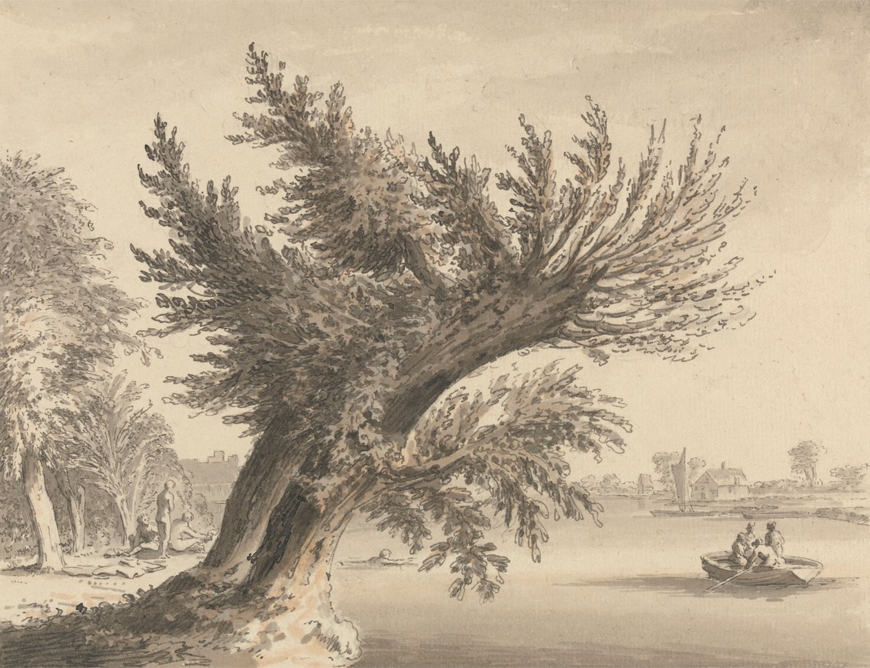 Sobre o Tamisa em Barnes de Samuel Hieronymus Grimm