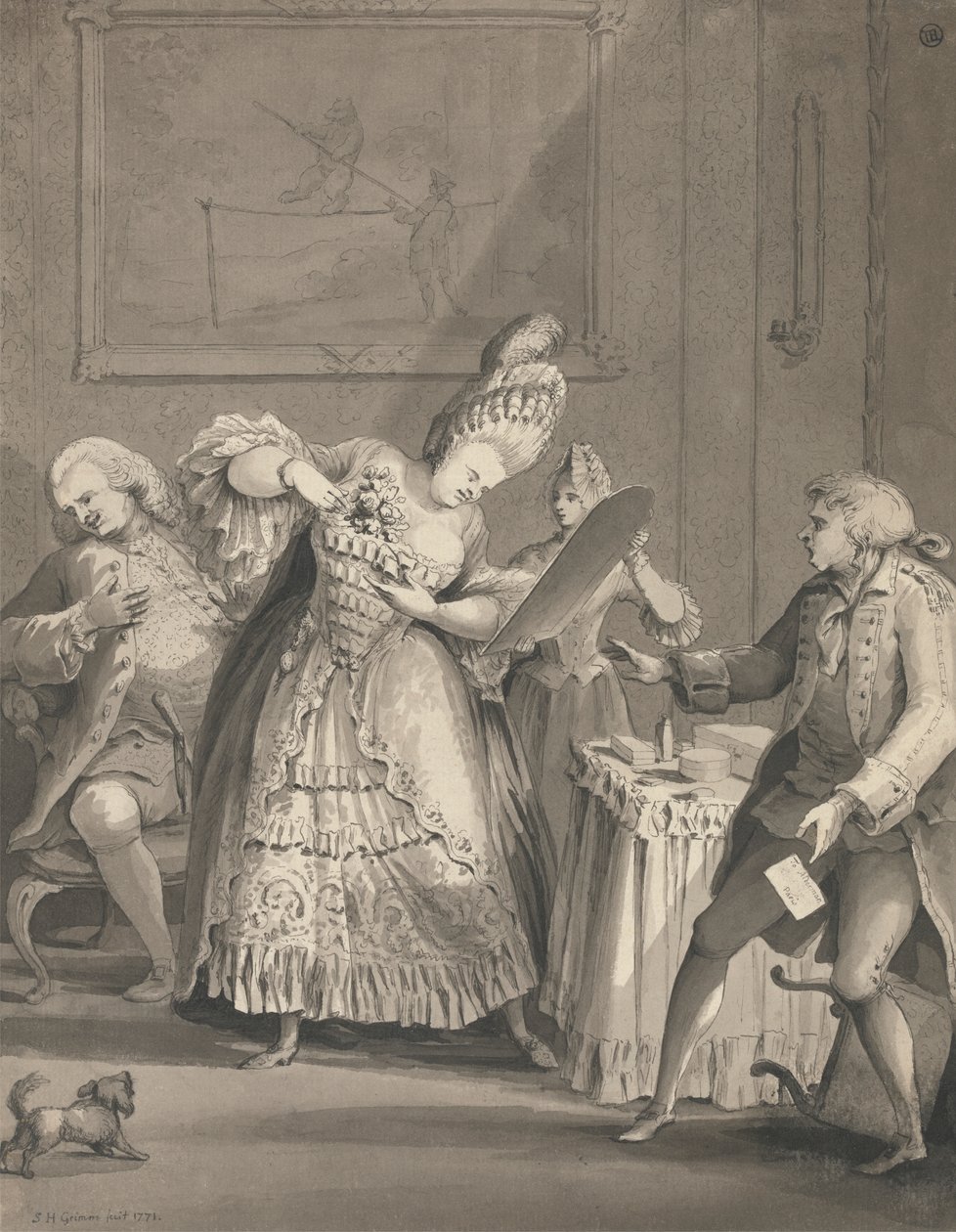 A senhora inglesa em Paris de Samuel Hieronymus Grimm