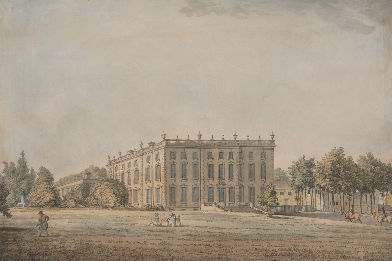 Vista de Wingerworth Hall, Derbyshire de Samuel Hieronymus Grimm