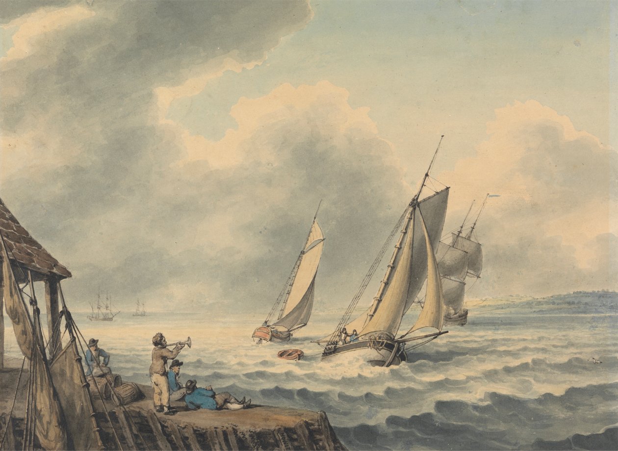 Uma paisagem marítima de Samuel Howitt