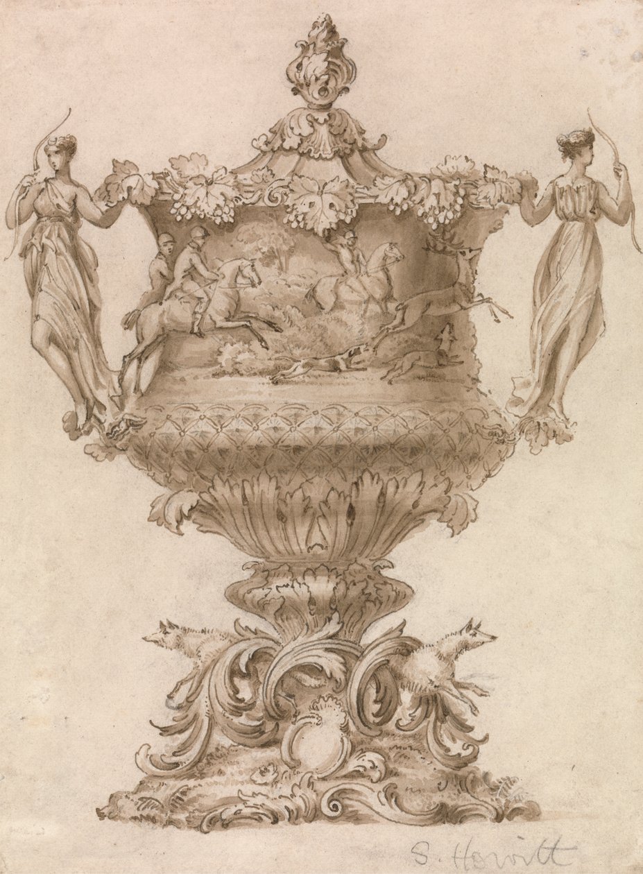 Desenho para um Troféu de Caça ou Taça Amorosa de Samuel Howitt