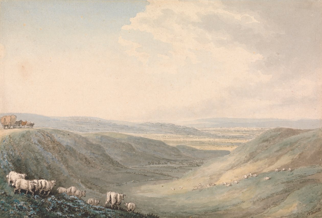 Paisagem do Vale com Ovinos de Samuel Howitt