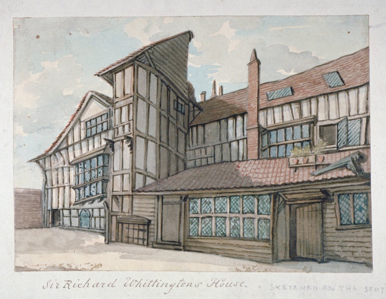 Casa de Sir Richard Whittington, Milton Street, Cidade de Londres, 1800 de Samuel Ireland