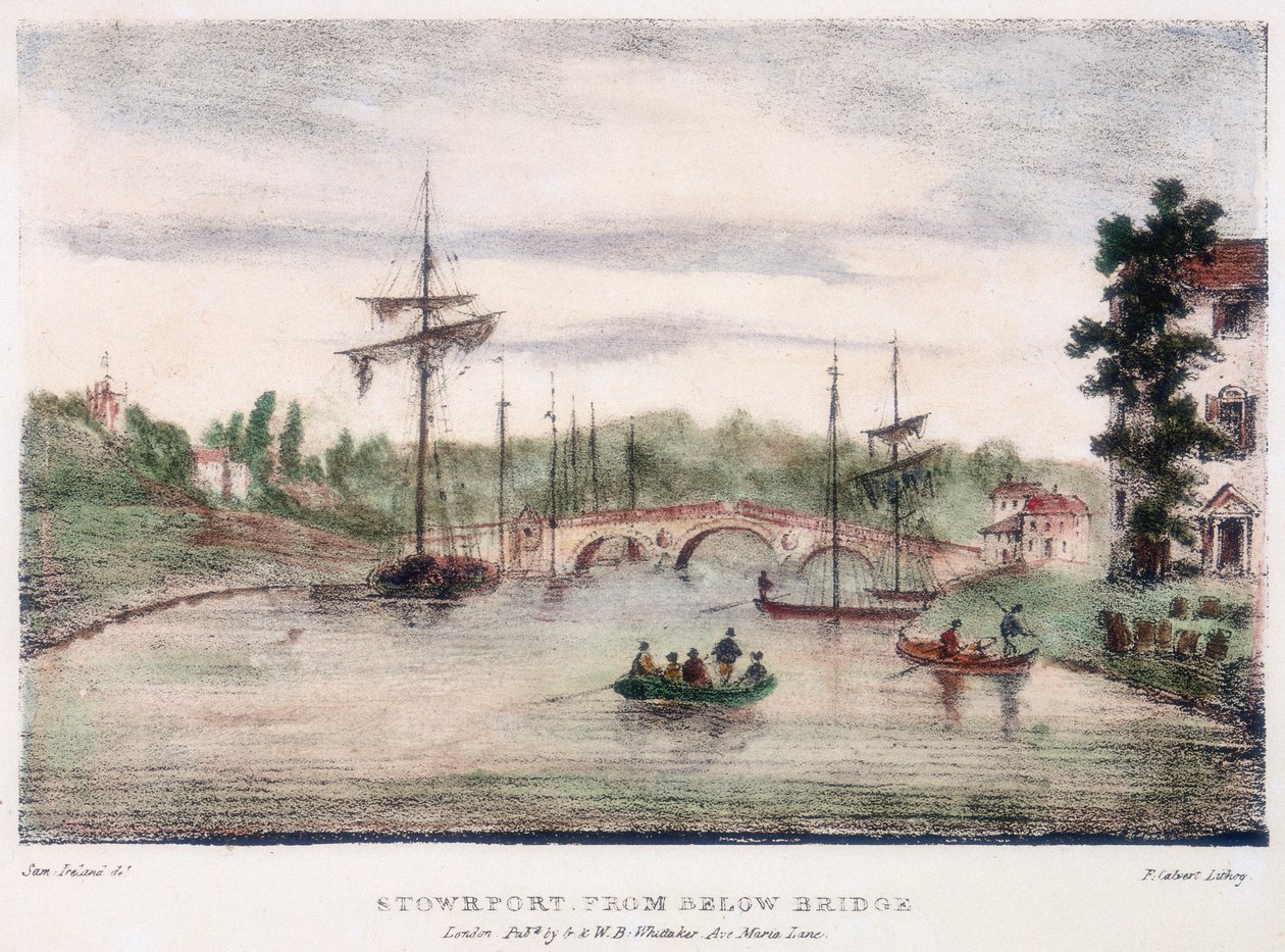 Stourport-on-Severn, Worcestershire, abaixo da ponte, c1795. de Samuel Ireland