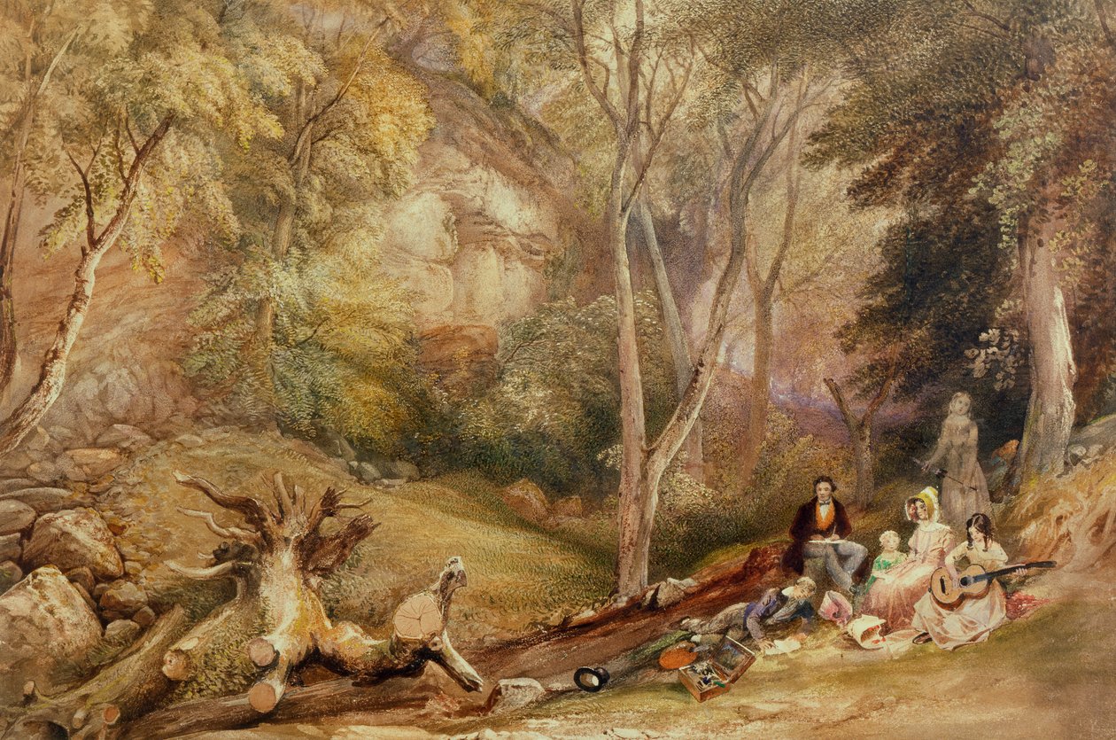 Uma Festa de Esboço em Leigh Woods, c. 1830 de Samuel Jackson