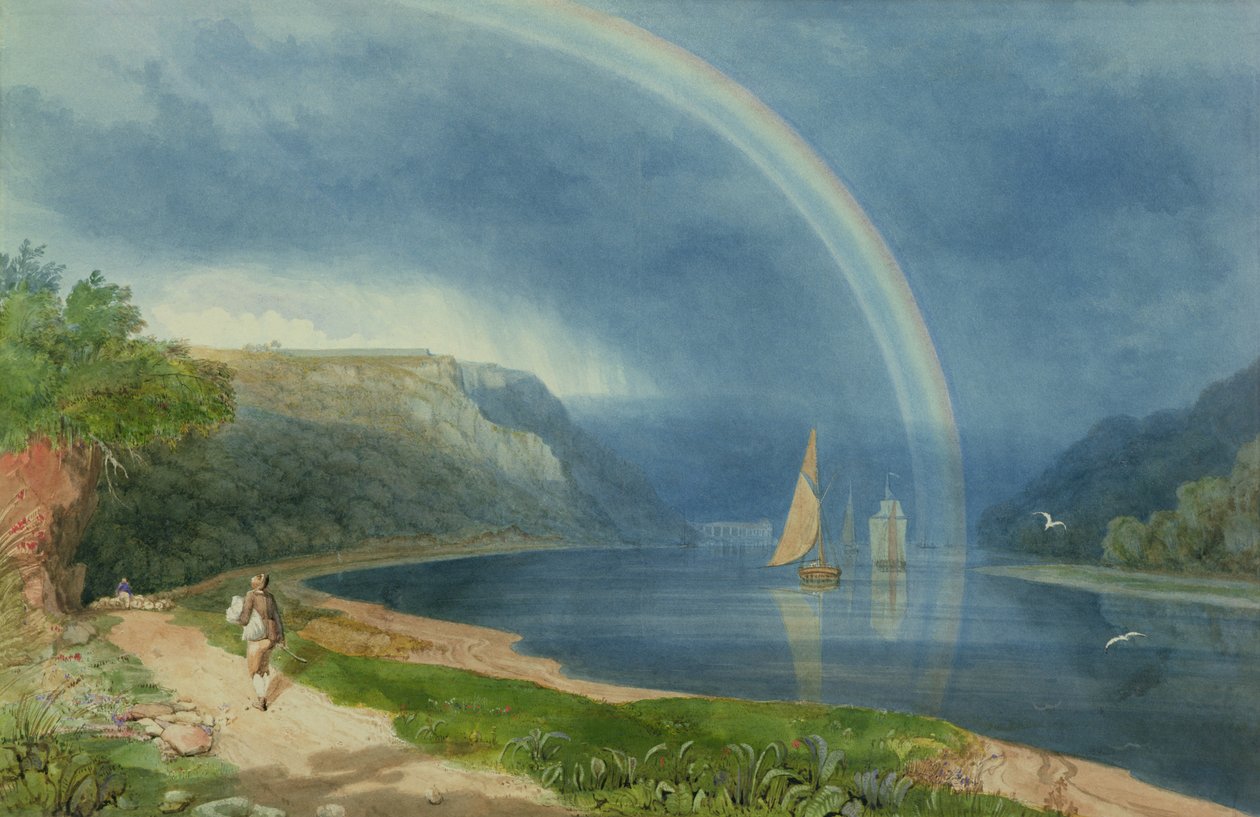 Arco-íris no rio Avon, c.1825 (aguarela sobre papel) de Samuel Jackson