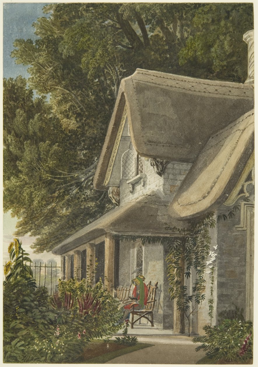 The Lodge, Broomwell House, Brislington, c.1824 (lápis e aguarela sobre papel) de Samuel Jackson