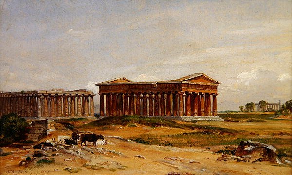 As ruínas em Paestum de Samuel James Ainsley