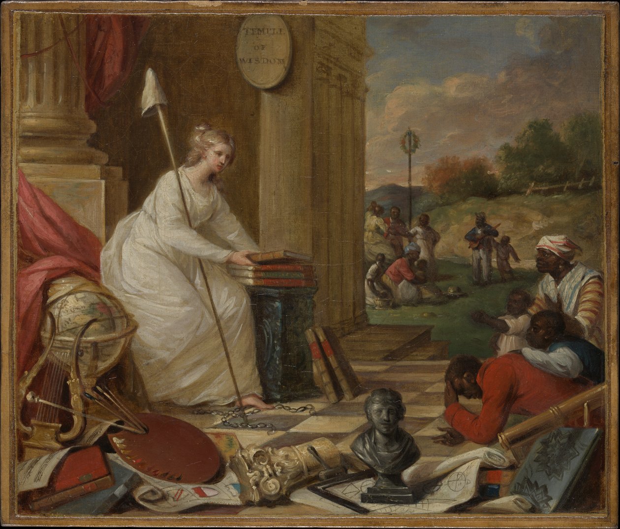 Study For Liberty Displaying the Arts and Sciences, ou The Genius of America Encouraging the Emancipation of the Blacks, c.1791-92 (óleo sobre tela) de Samuel Jennings