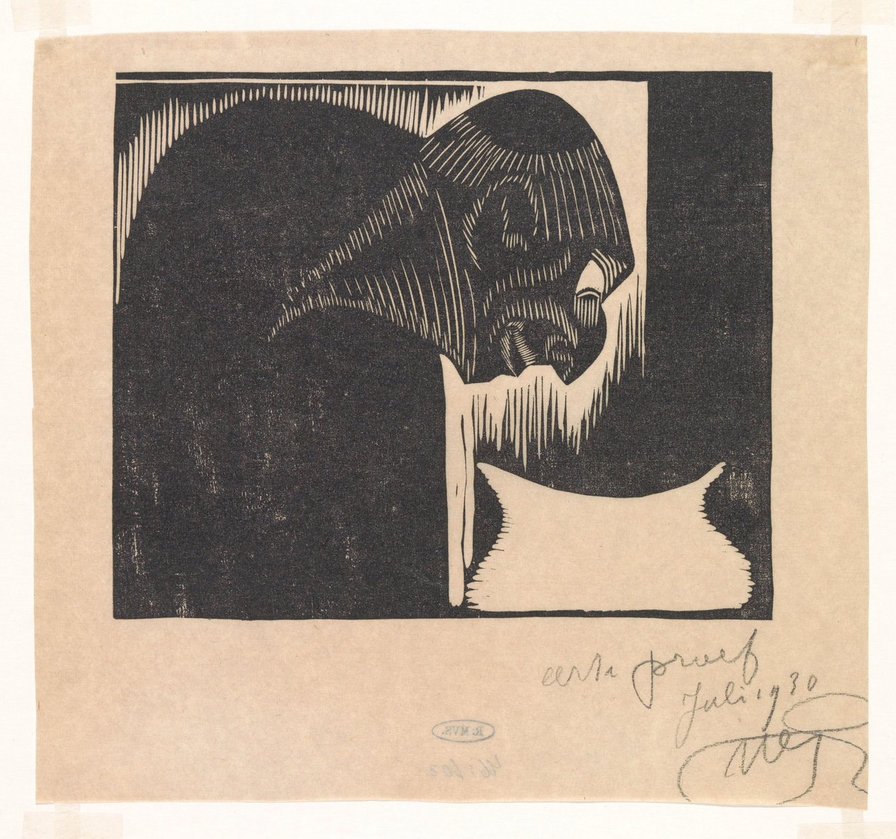 Homem dobrado com tigela de Samuel Jessurun de Mesquita (signed by artist)