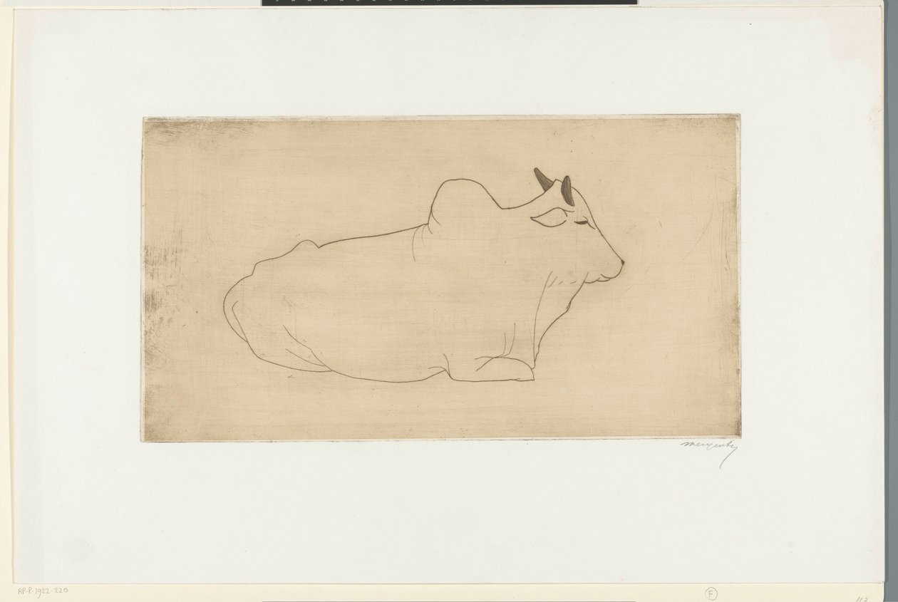 Zebu reclinado de Samuel Jessurun de Mesquita (signed by artist)
